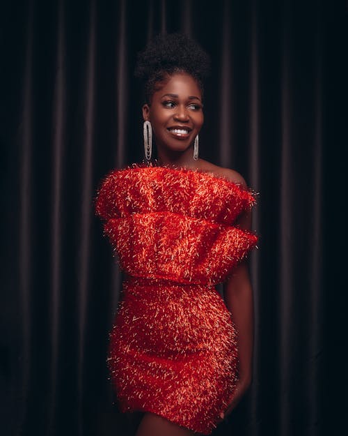 Woman in a Red Evening Dress 