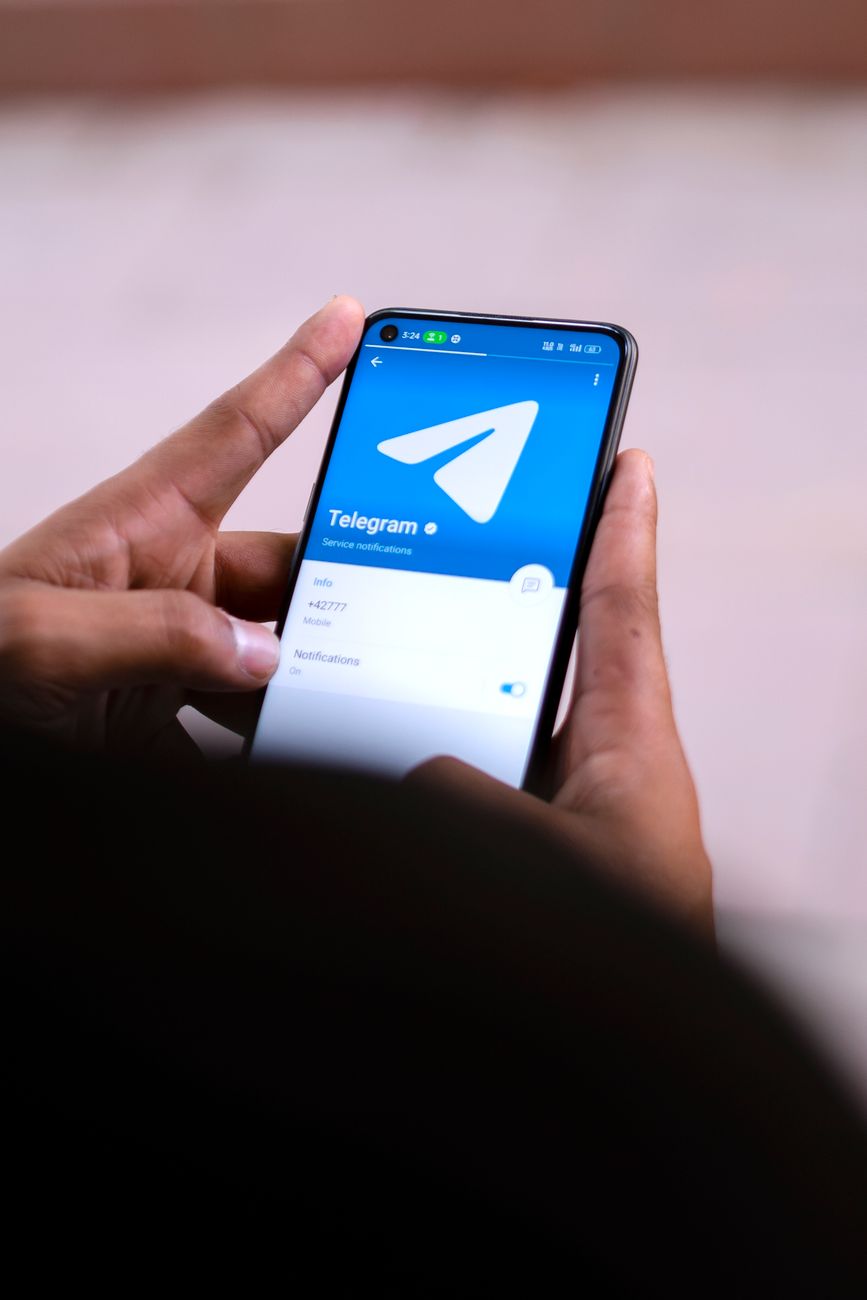 Telegram app on phone showing notifications