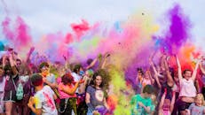 Group Of People Having Neon Party