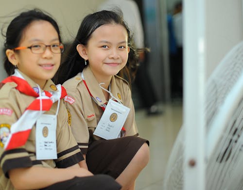 Free Smiling Scout Girls Stock Photo