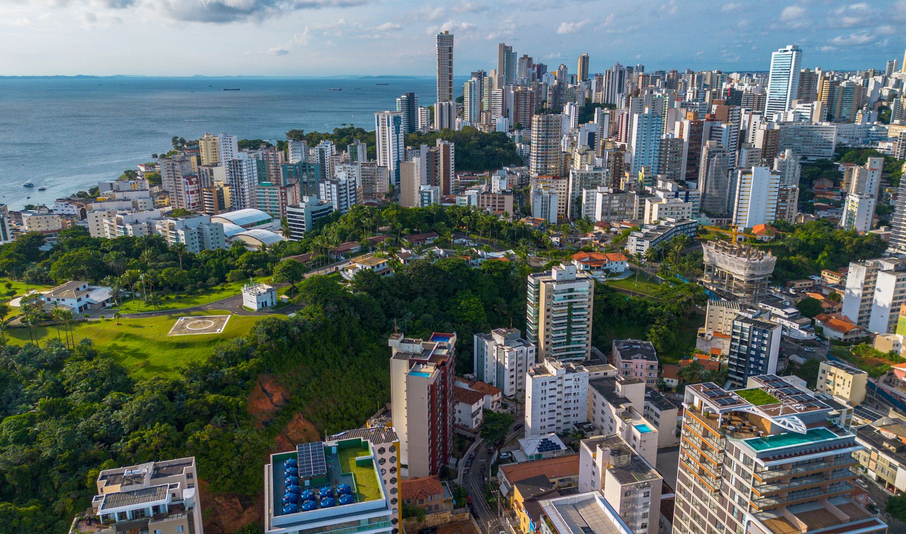 Salvador skyline and airport travel atmosphere