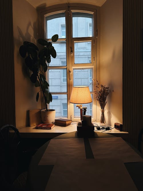 Darmowe zdjęcie z galerii z biurko, lampa, meble