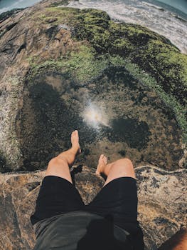 Relaxing by the sea on a sunny day, enjoying nature and adventure.