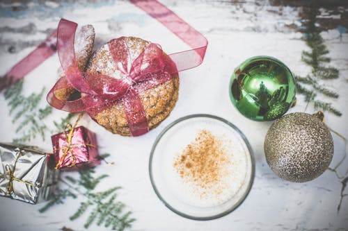 Assorted Christmas Bauble And Cookies