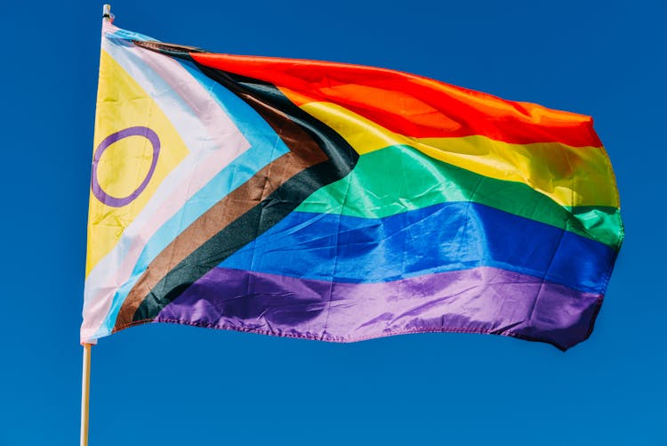 Waving Multi Colored Flag