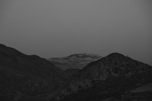 Black and White Picture of Rocky Hills 