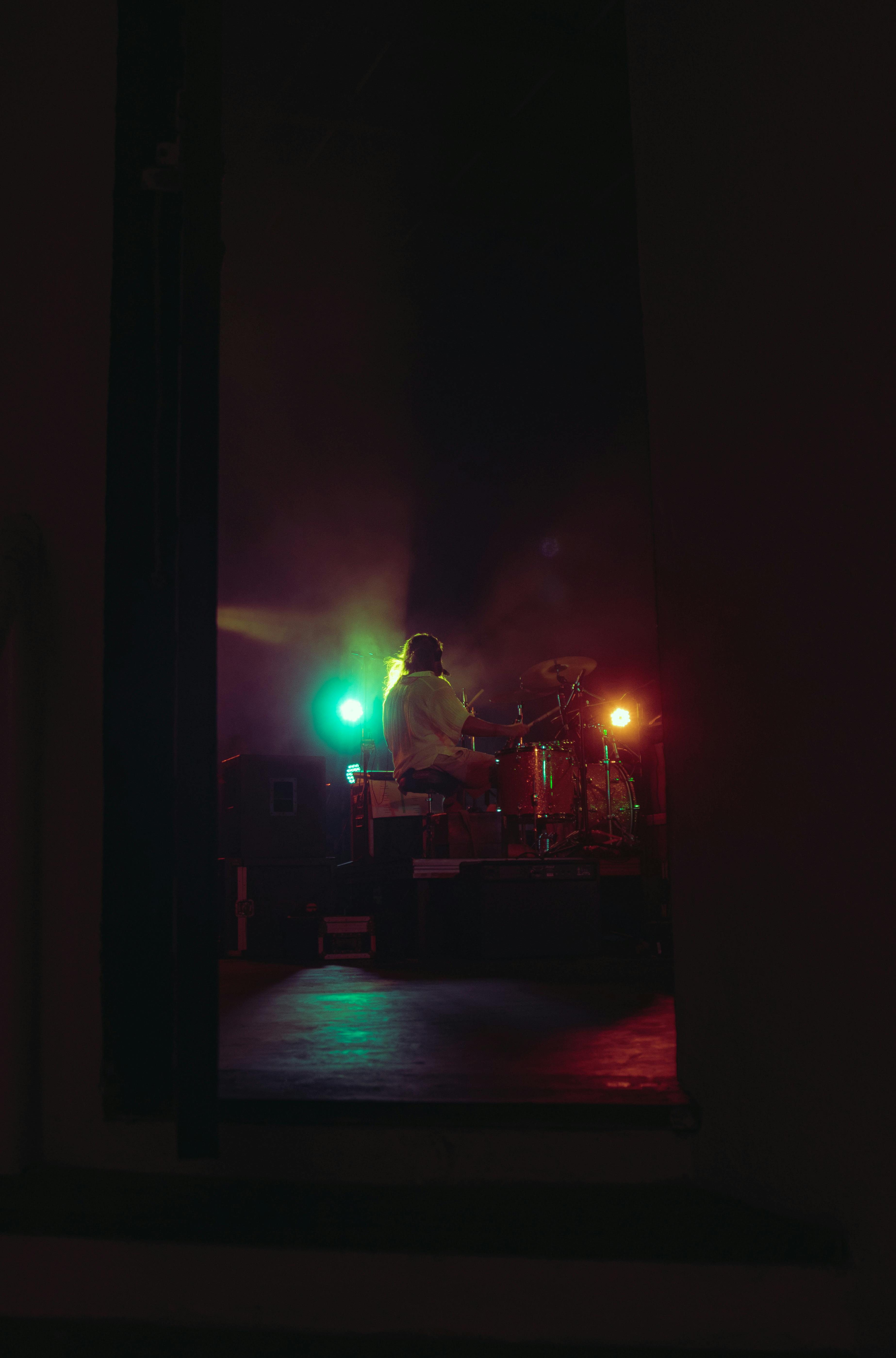 Drummer on Concert in Darkness · Free Stock Photo