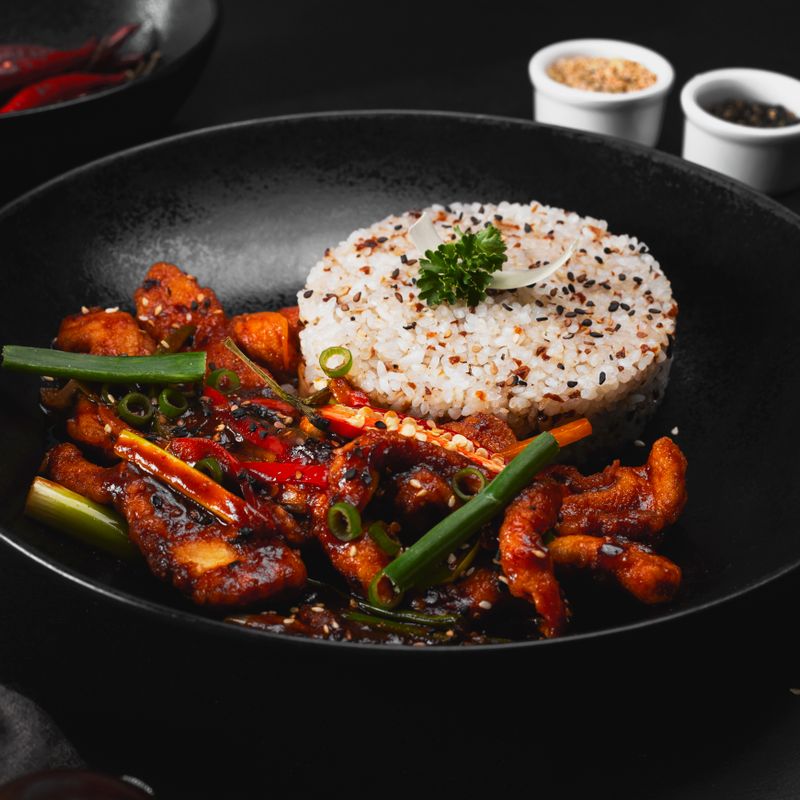 Air Fryer Toasted Onion and Sesame Rice