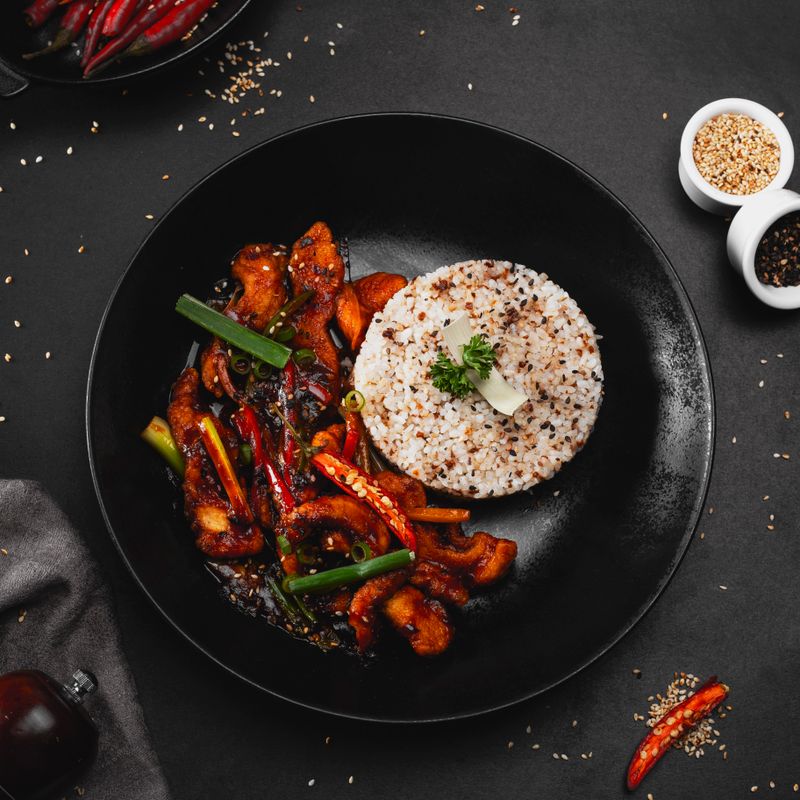 Chinese Black Vinegar Chicken and Pearl Couscous Stir-Fry