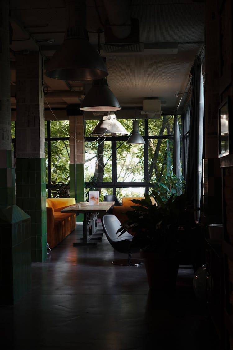 Empty Interior In Restaurant