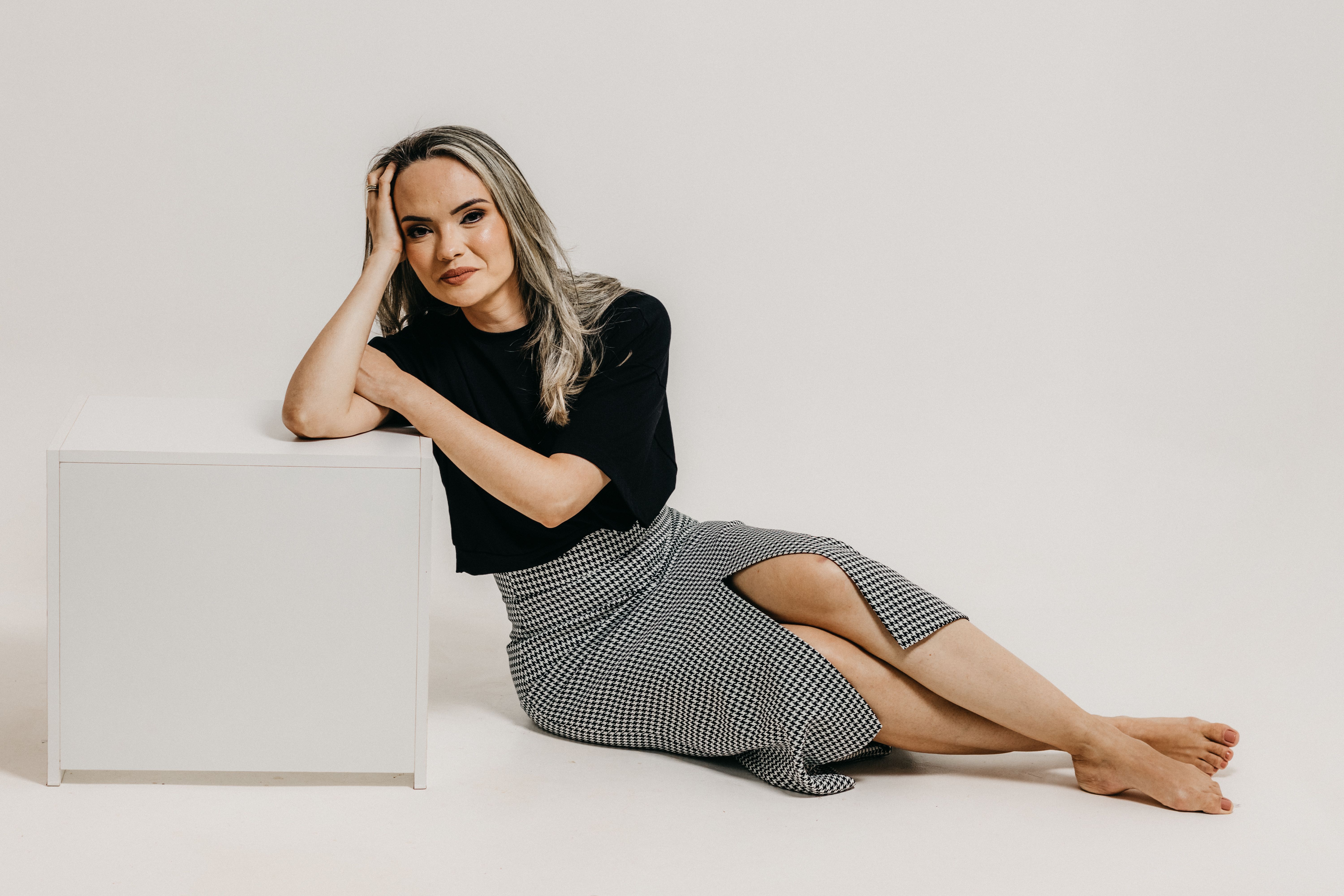 Knee length pencil skirt with blouse outfit workwear office fashion woman