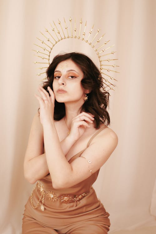 Woman with Brown Hair Posing