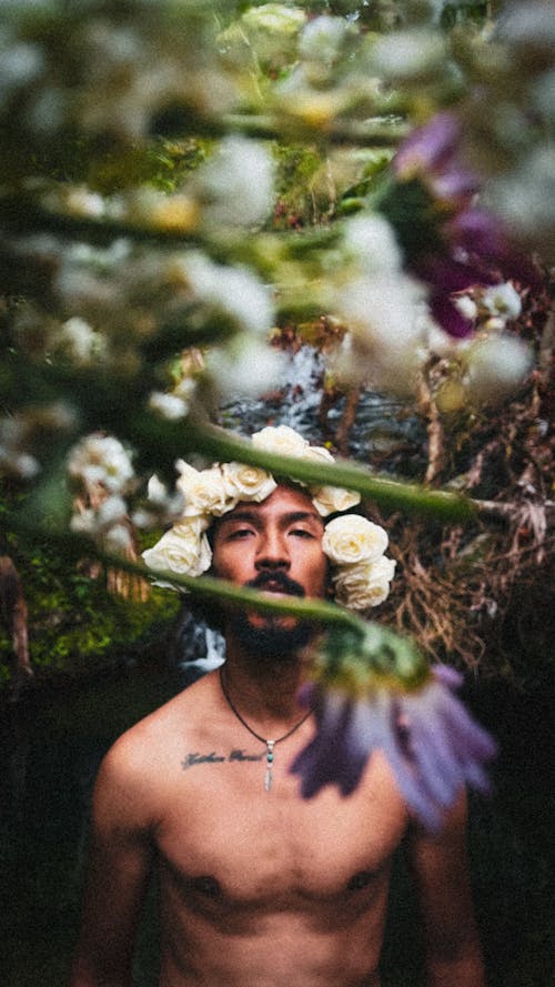 Imagine de stoc gratuită din bărbat de culoare, coroane de flori, cunună