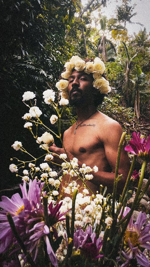 Imagine de stoc gratuită din bărbat de culoare, coroane de flori, cunună