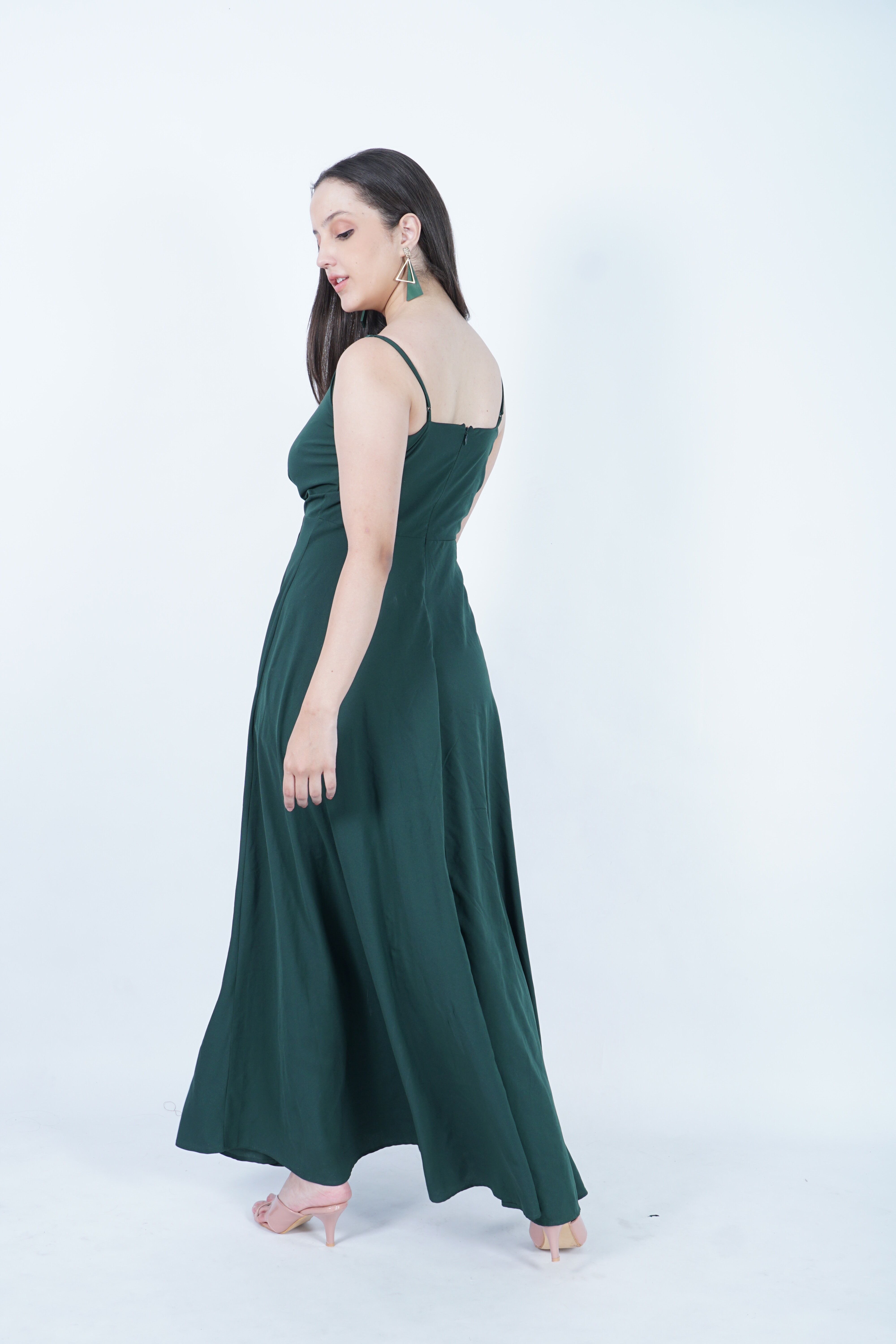 Back View of a Woman in Green Evening Dress Free Stock Photo Back View of a Woman in Green Evening Dress Free Stock Photo