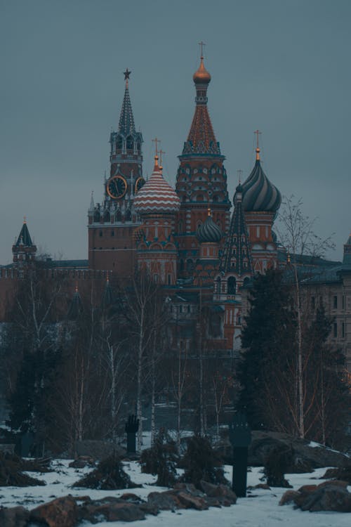 Saint Basils Orthodox Cathedral in Winter