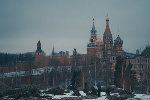 View of the Saint Basil Cathedral in Winter 