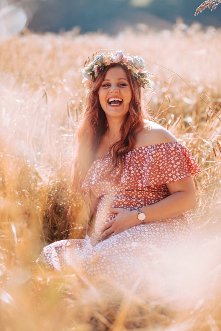 Pregnant Woman Laughing