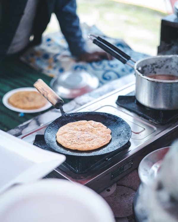 Flatbread Frying in a Pan