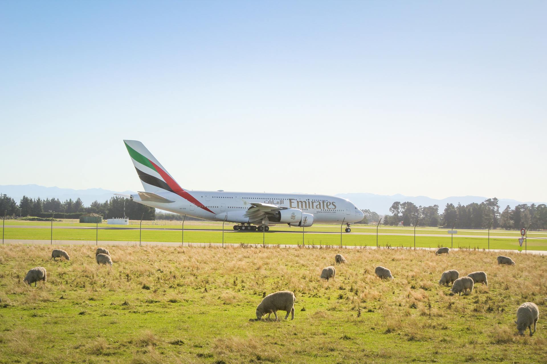 Airbus A380 Airliner landing in New Zealand