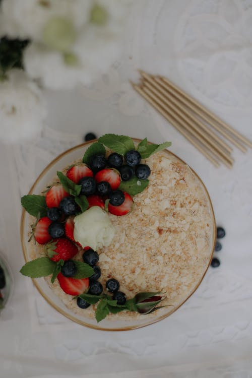 Gratis stockfoto met bloem, bovenaanzicht, cake