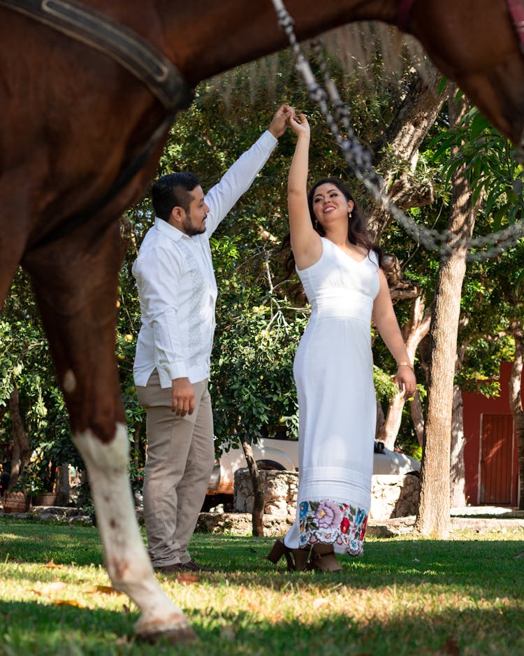 Horse And Couple Dancing