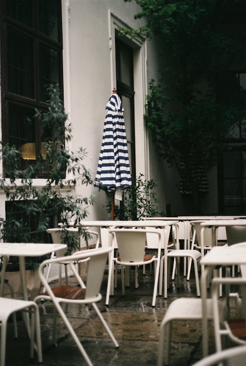 View of an Empty Cafe Patio