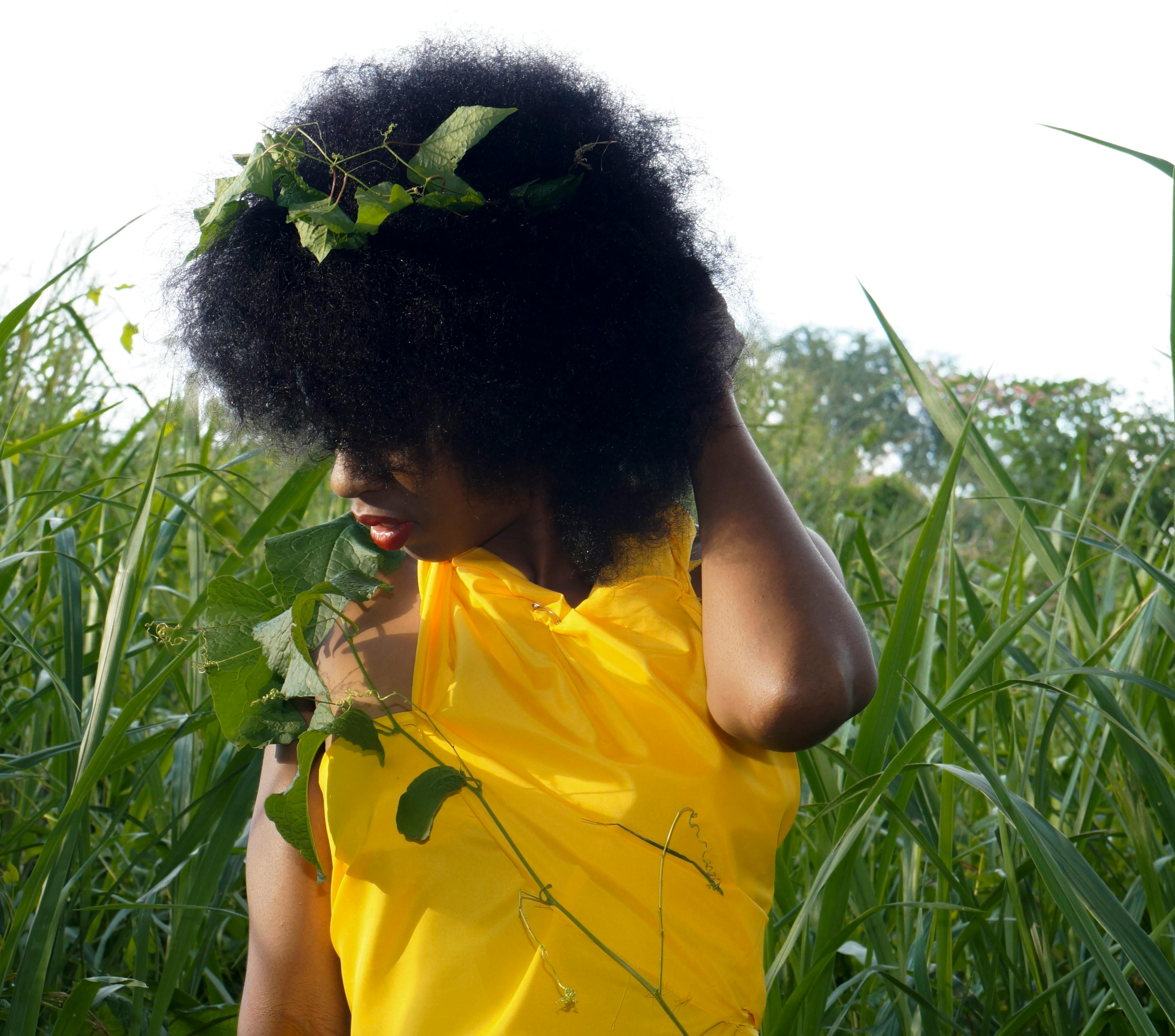Free Stock Photo Of Beautiful Woman Natural Hair Yellow Dress