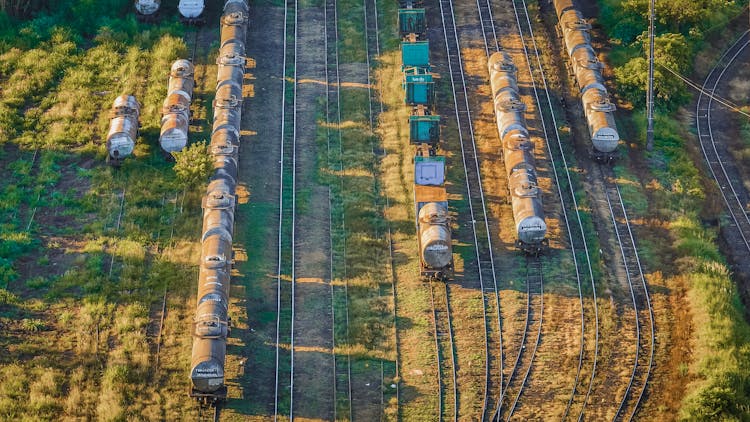 Cargo Wagons On Railways