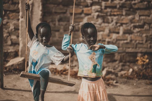 Free Kids Wearing Blue Shirt Stock Photo