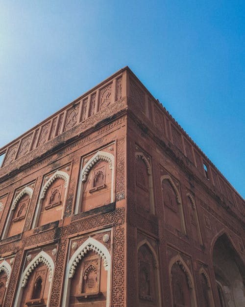Facada of Agra Fort in India