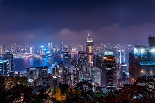 Immagine gratuita di grattacieli, hong kong, illuminato