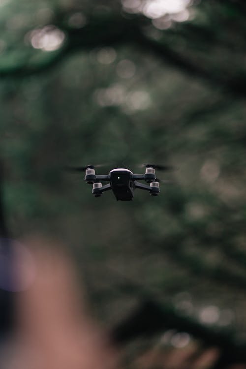 Free Flying Black Drone Stock Photo