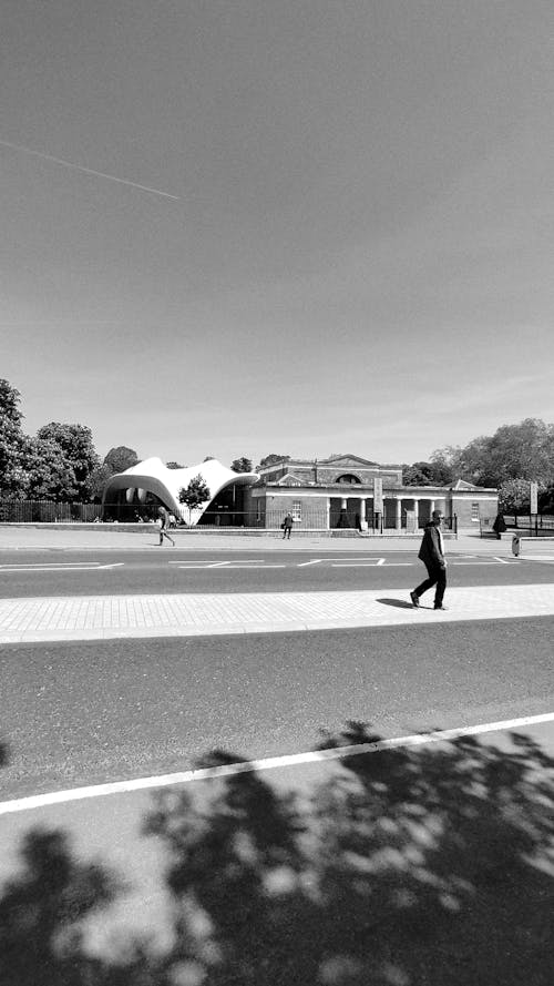 Black and White Photo of a Street 