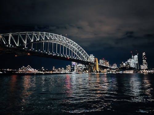 Sea and Cityscape of Sydney at Night 