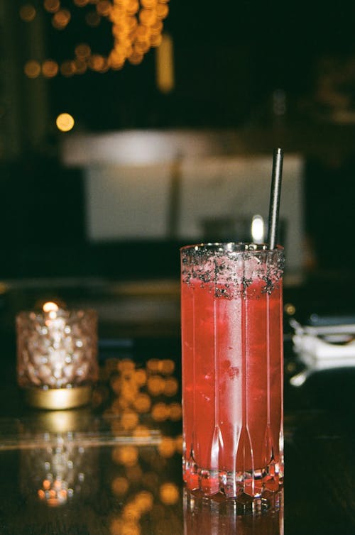 Red Cold Drink in Long Glass