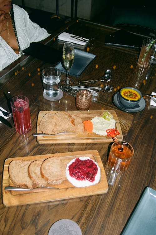 Party Table with Food and Drinks