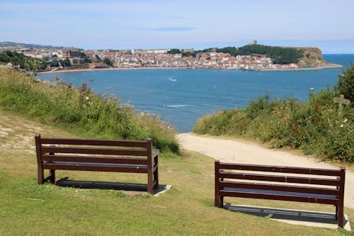 Free stock photo of beach, bench, north yorkshire