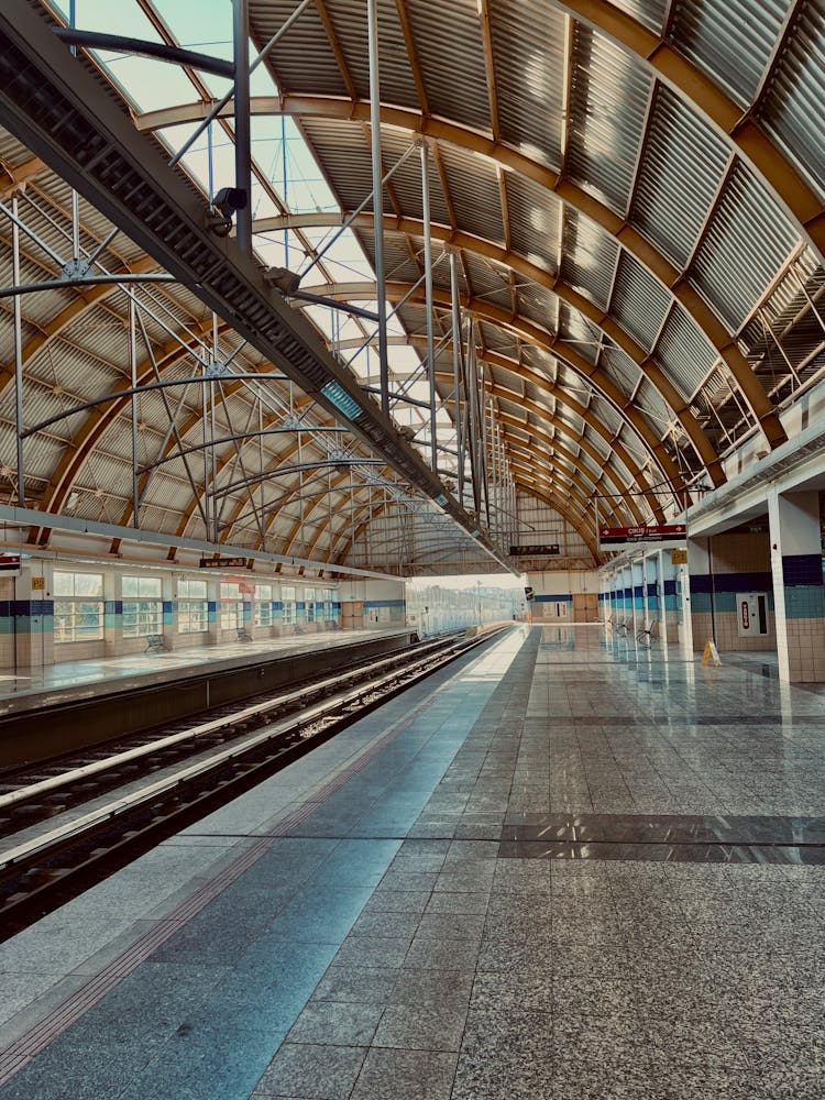 Empty Platform On Railway Station