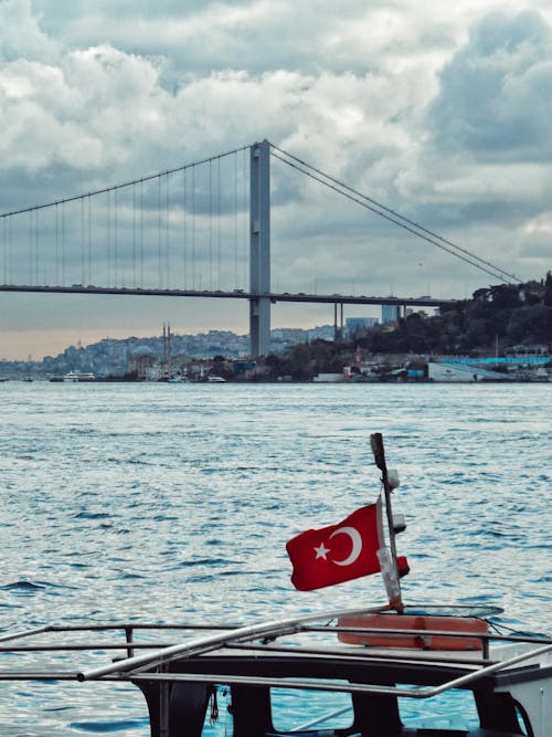 Foto stok gratis bendera turki, berawan, Istanbul