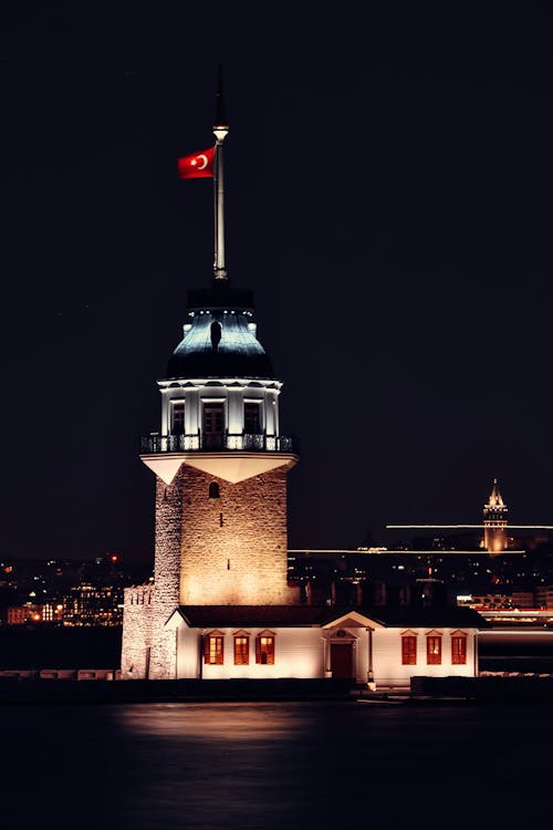 Kostnadsfri bild av flagga av kalkon, istanbul, jungfrur tornet