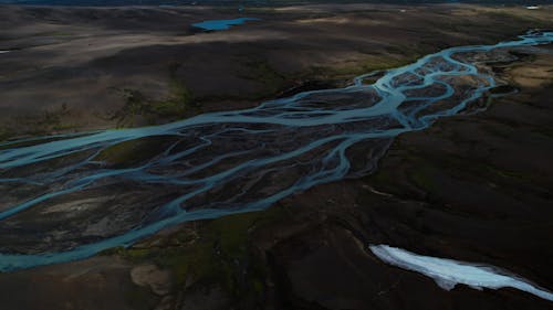 Ingyenes stockfotó drónfelvétel, folyó, Izland témában