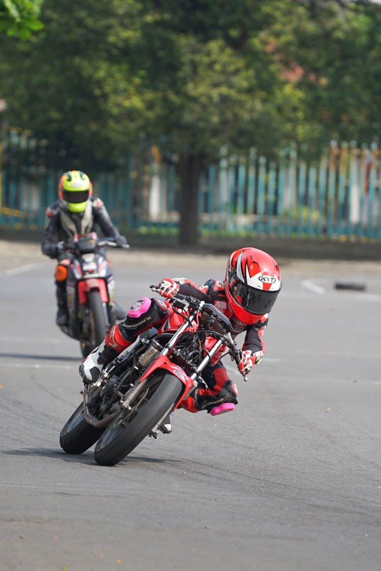 Riders On Motorbikes Racing