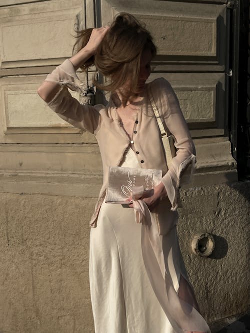 Woman in Dress and with Bag