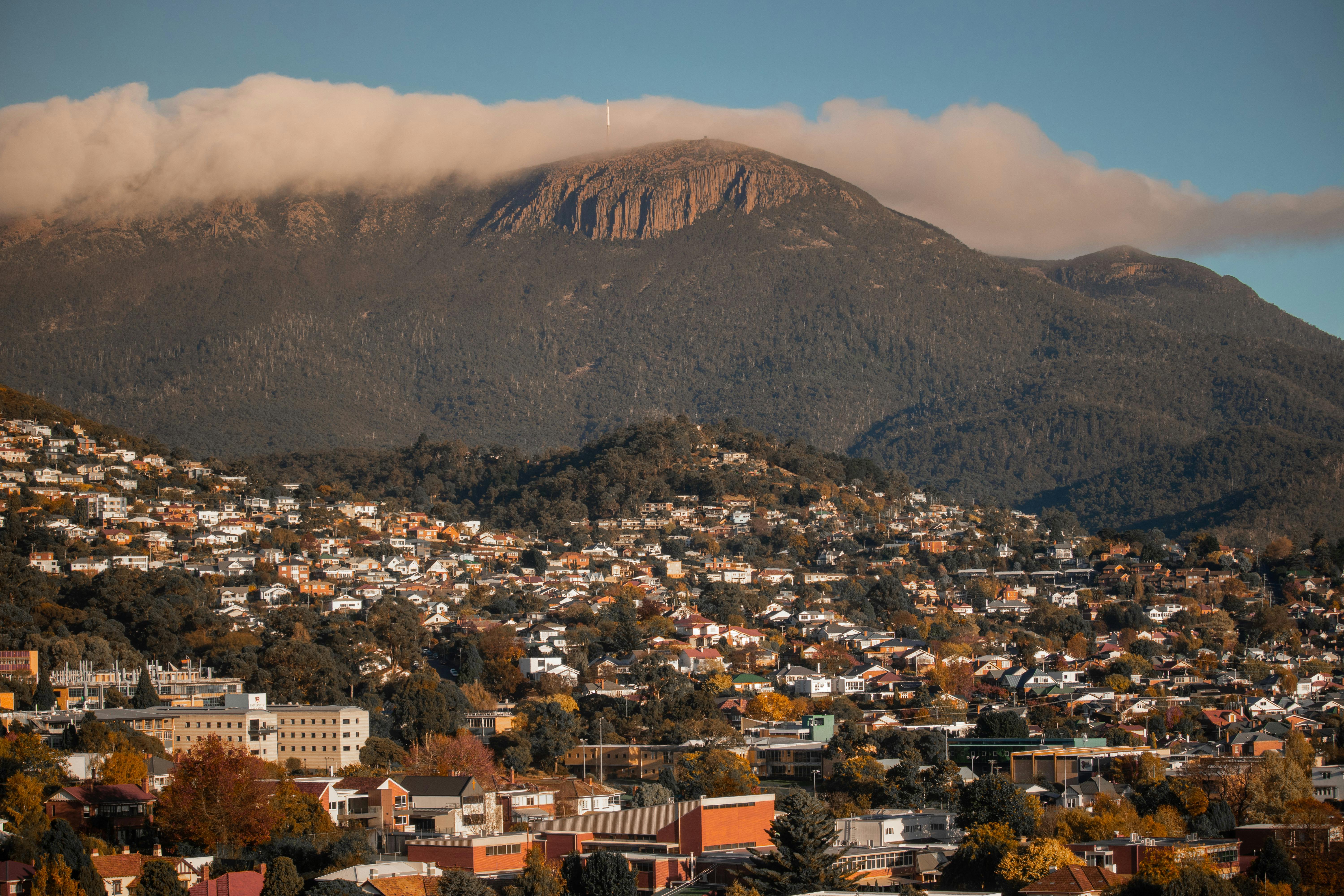 Town with Mountain behind