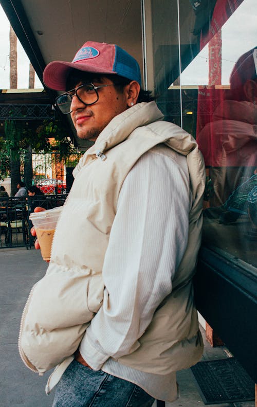 Man Posing in Jacket and Cap