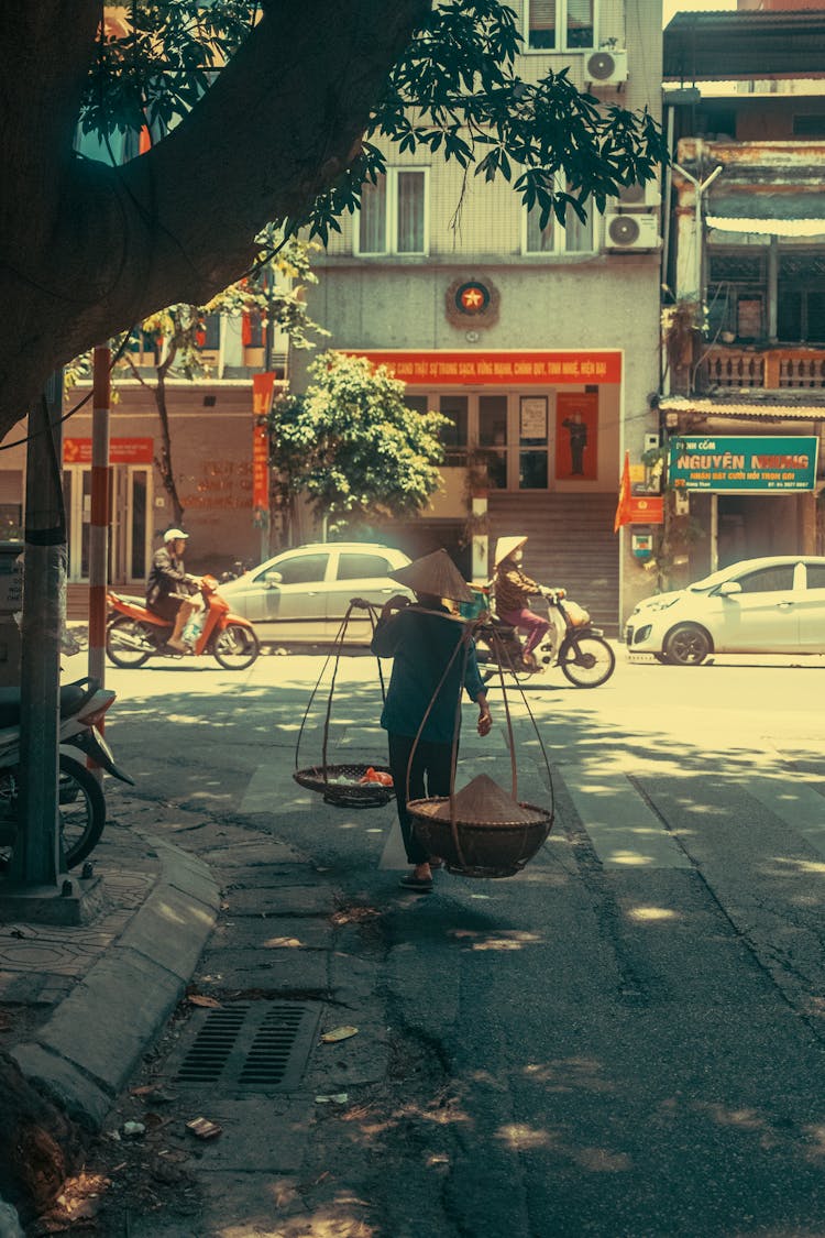 Merchant Carrying Food For Sale