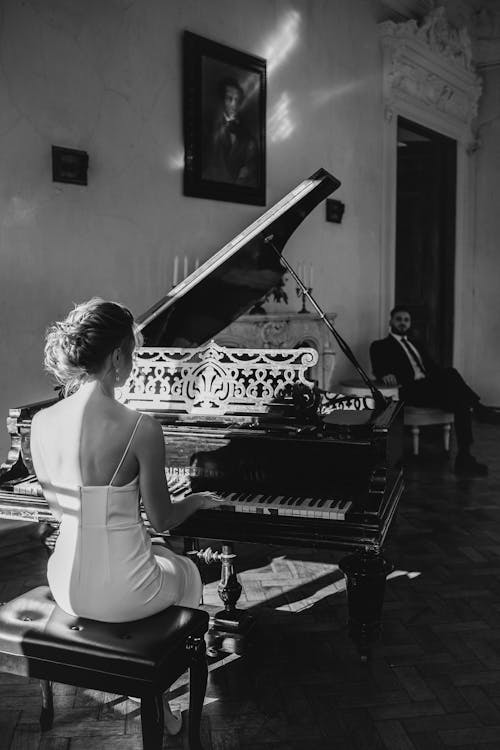 Bride Playing on the Piano 