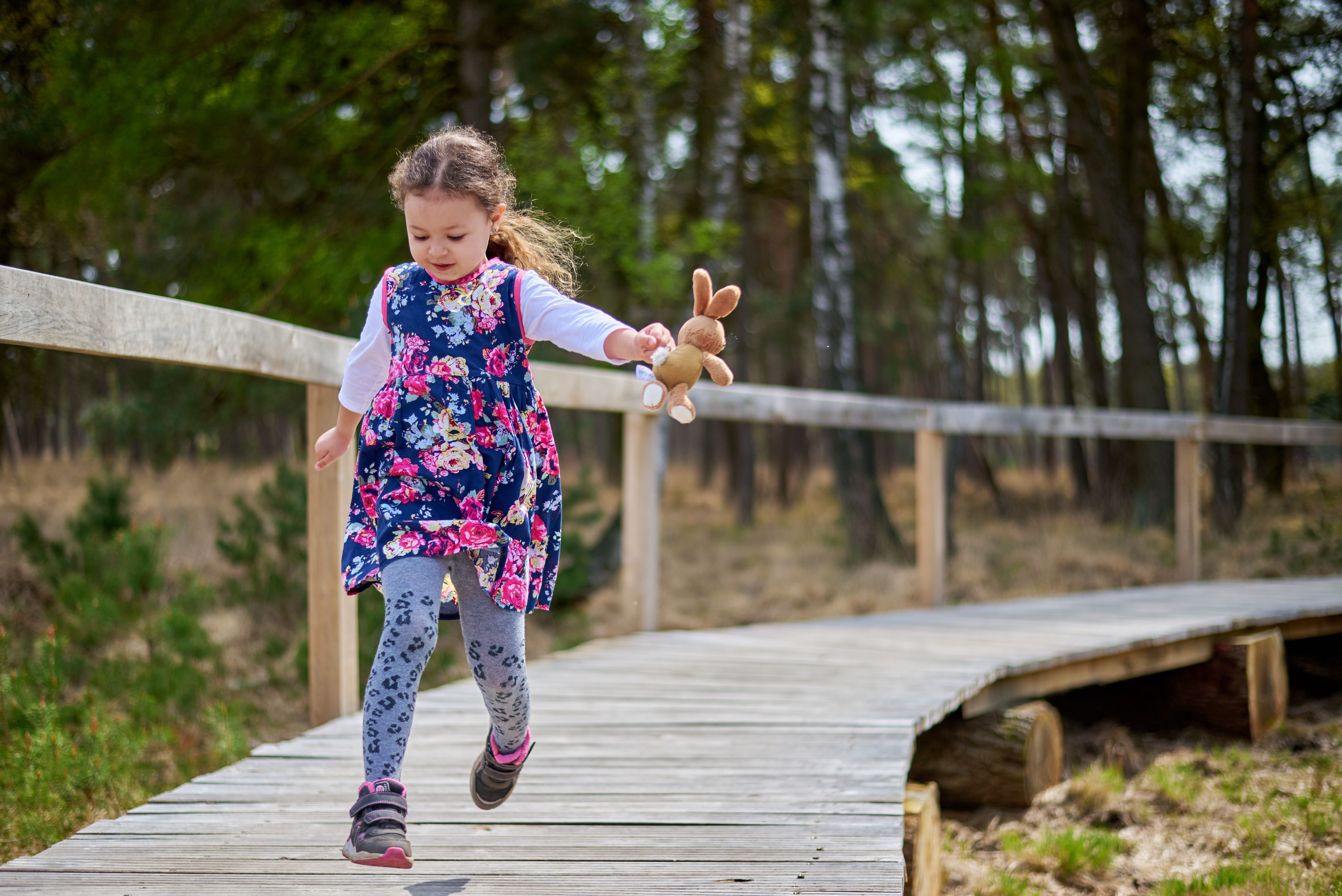 A Little Girl on a Wooden Bridge · Free Stock Photo