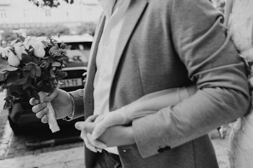 Clasped Hands of Bride and Groom